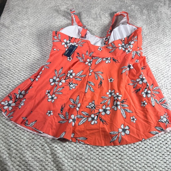 Summer Mae Women's Coral Floral Tankini Two Piece Swimsuit Set Size 20W NWT - Picture 5 of 15